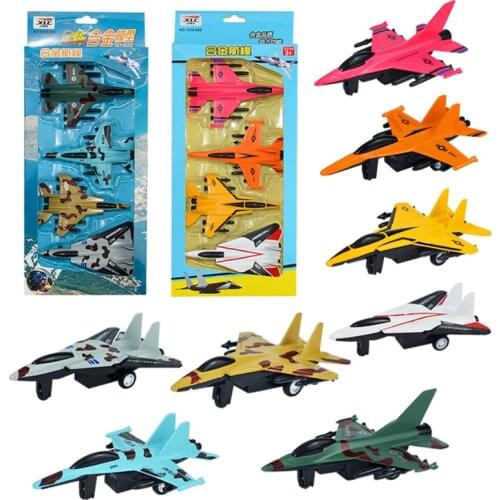 4pcs Alloy Aircraft model Kids airplane Model Toy Fighter Pull Back airplane birthday gifts
