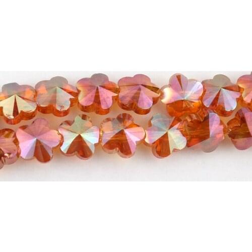 50pcs 10x10MM Flower Crystal Beads Wine Red Plated Crystal Glass beads Faceted Crystal Beads Curtains Chandelier Light DIY Beads