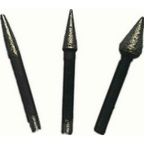 6pcs Free Shipping Shank 6mm Diamond Grinding Head Bullet Type Pointed Grinding Head Various Stone Lettering Engraving