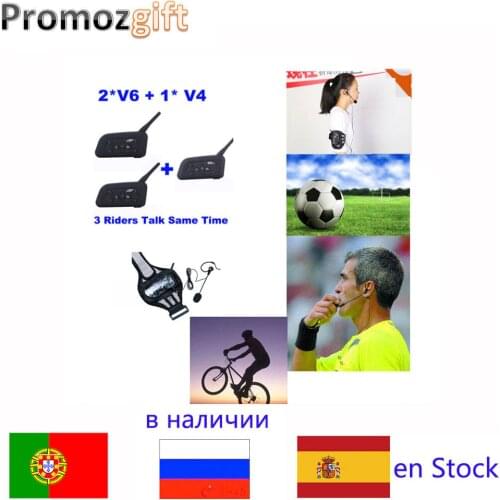 Referee Headset V4 + 2 * V6 1200M 3 Referees Talk same time for Football Referee Coach Headset Judger Arbitration Earphone