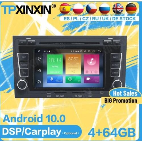 Carplay Car Radio 2 Din Stereo With Screen Receiver Android For AUDI A4 2002 2003 2004 2005 2006 2007 GPS Player Audio Head Unit