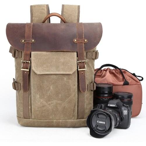 Batik Waterproof Canvas Fabric Photography Camera Bag Outdoor Scratch-proof DSLR Video Photo Backpack for Nikon/Canon/Sony