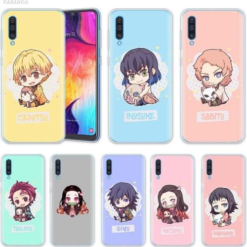 Demon Slayer Kawaii Anime Case for Samsung Galaxy A50 A20e A70 s A80 A90 5G A40 A30 A20 A10 e A12 A02s Soft Silicone Phone Coque