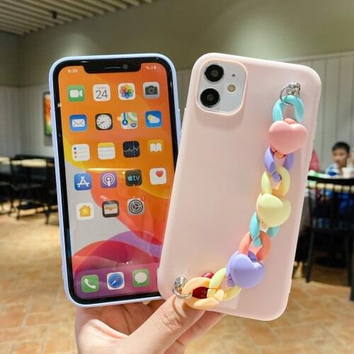 Heart Shape For Xiaomi Redmi Note 4 4x 5 5A 6 7 8 8T 9 10 Pro Max Bracelet Phone Case