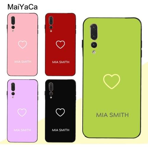 MaiYaCa Heart Pastel Custom Name Monogram Case For Huawei P30 Pro P40 P10 P20 Lite Mate 20 30 10 Lite P Smart 2019 Z Coque