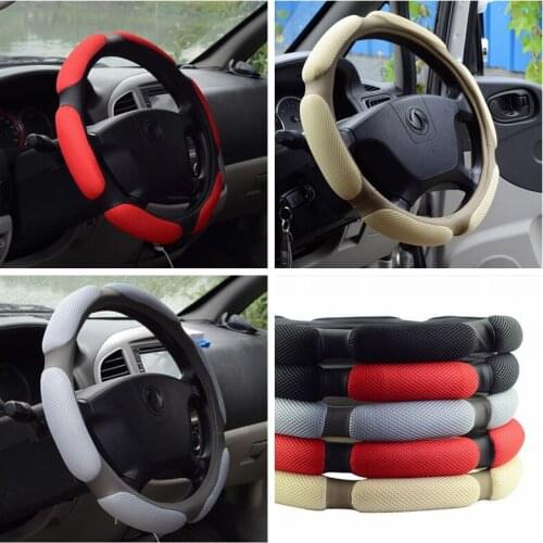 Car Steering Wheel Cover Sandwiches 3D winter styling 38cm For Auto Truck Car-covers Red for VW Volkswagen golf 4 Toyota Corolla