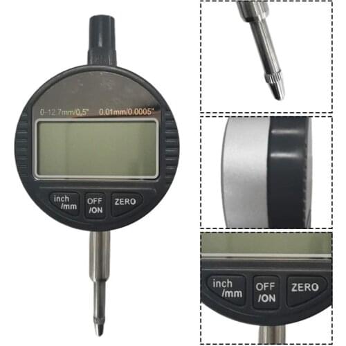 Digital Dial Indicator 0-12.7mm Range Gauge Precision Tool 0.01mm/0.0005" Tester Dial Indicator