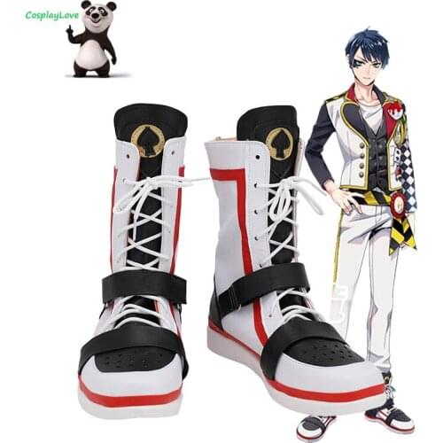 Twisted Wonderland HEARTSLABYUL Deuce Spade Black White Shoes Cosplay Long Boots Custom Made For Halloween Christmas