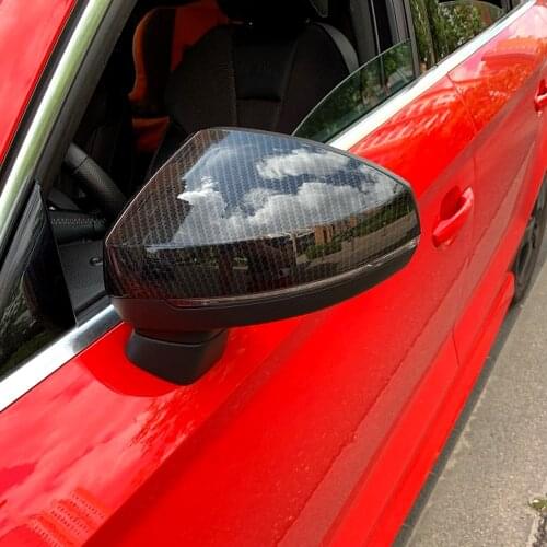 For Audi A3 S3 8V RS3 2013 2014 2015 2016 2017 2018 2019 RearView Mirror Case Cover Carbon fiber pattern or Black Cover