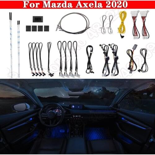 For Mazda Axela 2020 Car Ambient Light 64-Color Set Auto Button Control Decorative Atmosphere Lamp illuminated LED strip