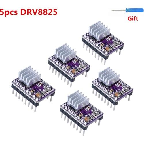 5PCS DRV8825 stepper motor driver Step Stick DRV 8825 stepping driver step engine module with heatsink 3D printer supplies