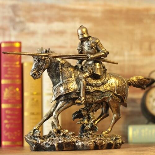 European Medieval Sparta Rome Iron Samurai Armor Model Wine cabinet Decoration Retro Ornament classical crafts figures statuette