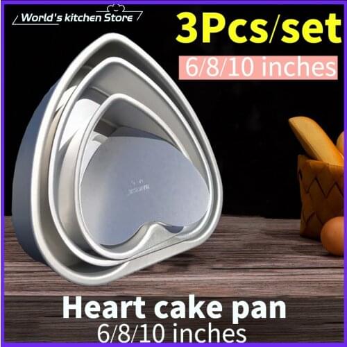 Heart Shaped Cake Pan with Removable Bottom Anodized Aluminum Wedding Birthday Baking Cake Tin Cheesecake Pan Chiffon Cake Mold