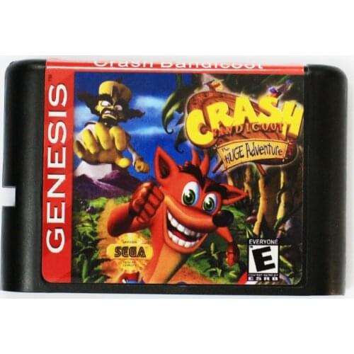 Crash Bandicoot 16 bit MD Game Card For Sega Mega Drive For SEGA Genesis