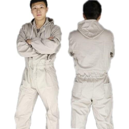 2020Plus size Men Hooded Overalls Male Work Wear uniforms Worker Repairman Mechanical Auto Repair zipper jumpsuit Singer costume