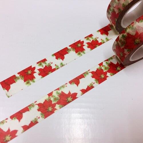 Beautiful 15mm*10m high quality washi paper tape/Red flower masking japan washi tape