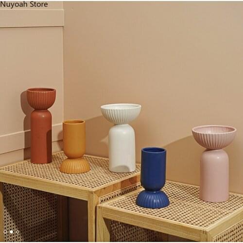 Creative Bowl Vase Ornaments Nordic Minimalist Living Room Dried Flower Flower Arrangement Accessories Home Decoration Vase