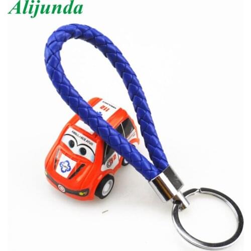 Creative Hand-woven Leather Rope Keychain Men Women Car Keyring for Audi BMW X-series 3-series 5-series 7-series E F-series