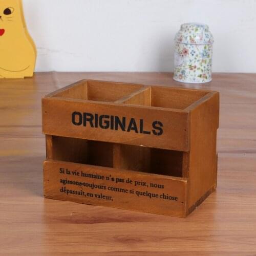 Small Vintage Retro Wooden Box Modern Style Storage Boxes & Bins Storage Holder Card Box multifunction Cosmetic Box Jewelry Case