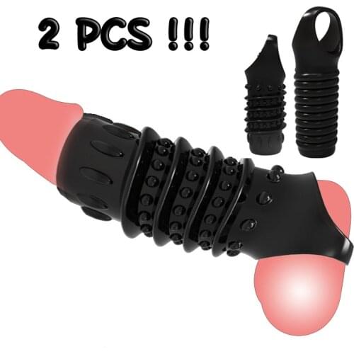 Reusable Condoms Penis Sleeve For man Male Extender Dildo Enhancer Intimate Enlargement Condom Cock sex toys Intimate Goods