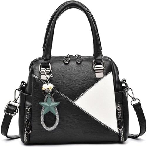 Fashion Patchwork PU Leather Luxury Handbags 2021 Soft Side Pocket Shoulder Messenger Bags High Quality Female Casual Tote Bolso