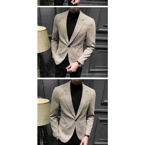 Mens Tuxedos Casual Fashion One Button Mens Blazer for Wedding Dinner Party Mens Suit (Only Jacket)