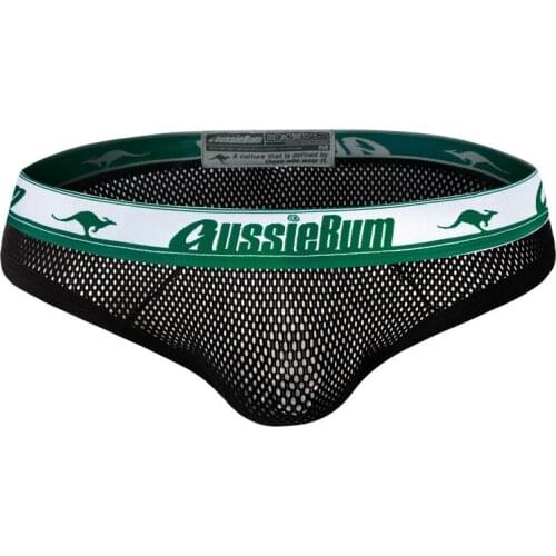 Aussiebum mens underwear new elastic mesh underwear fashion sexy mens triangle panties jockstrap wholesale
