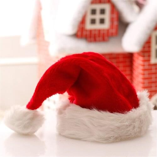 Pack of 2 Thickened Christmas Hats 2019 Caps Santa Claus Xmas Cotton Cap Christmas Gift New Year Cap Merry Christmas Decoration