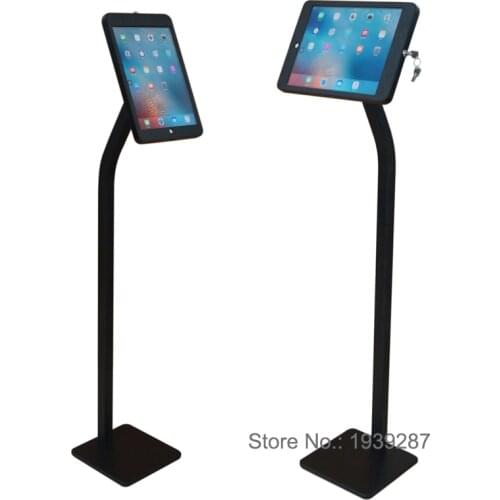 For 12.9 iPad Pro security floor stand with anti-theft enclosure lock holder display metal casing with lightning charging cable