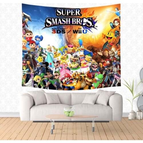 Super Smash Bros Printing Hanging Wall Tapestries Decorative Tapestry Customized Beach Towel Blanket Picnic Mat