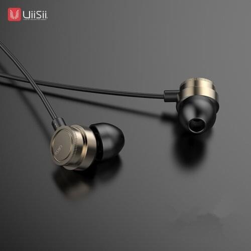 UiiSii HM13 Wired Noise Cancelling Dynamic Heavy Bass Music Metal In-ear with Mic Earphone for iphone huawei Android IOS