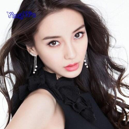 New Fashion Hyperbole Temperament Elegant Long Drop Earrings for Women Female Tassel Pearl Pendant Earrings