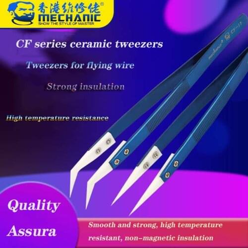 2020 New Mechanic High Precision Insulation High Temperature Ceramic Tweezers Special For Phone Mainboard Fying Line Repair Tool