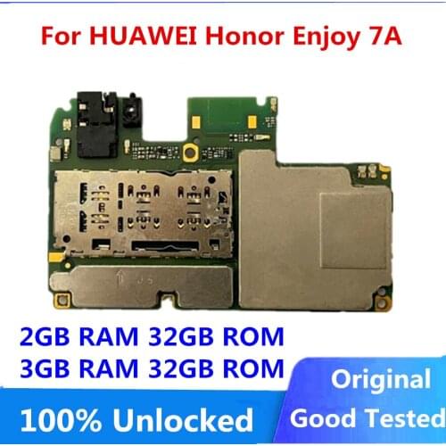 Original Mainboard Motherboard Unlocked with Chips Circuits Flex Cable for Huawei Honor Enjoy 7a AUM-AL00 AUM-AL20 32GB