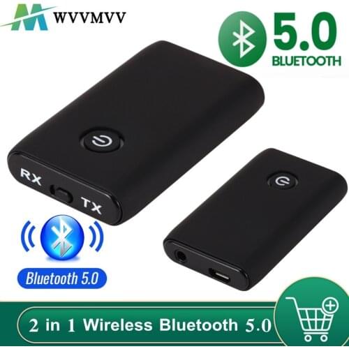 PzzPss Bluetooth 5.0 Transmitter Receiver Wireless Audio Adapter 2 in 1 3.5mm Jack Aux Bluetooth Adapter For PC TV Headphone Car