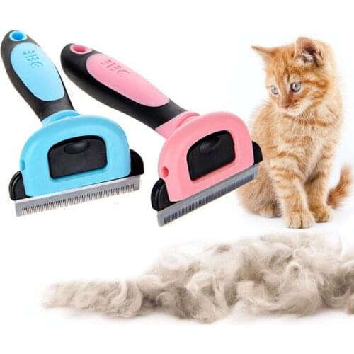 Pet Dog Cat Hair Grooming Brush Pet Dog Shedding Comb Trimmer Puppy Kitten Hair Clipper Comb Removing Shedding Fur