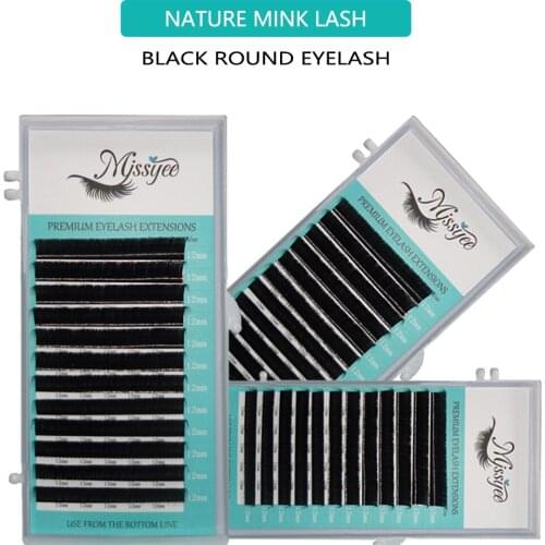 0.07 C 12mm Mink Eyelash Extension Thin and Soft Material 2d 3d 4d 5d 6d Voluming Lashes Tray Lash