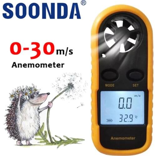 2-in-1 Hand-Held Anemometer Measuring Air Conditioning Outdoor Wind Speed Temperature Volume Tester Meter Sensing High Precision