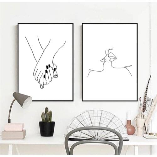Nordic Black and White Posters And Prints Canvas Oil Painting Wall Art Pictures for Girls Living Room Nursery Cuadros Home Decor