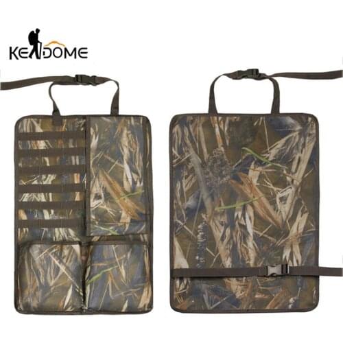 Roll-Up Hunting Bag Molle Car Backrest Tactical Hanging Bag Car Backrest Hanging Bag Gun Rack Fishing Rod Rack Holder X723D