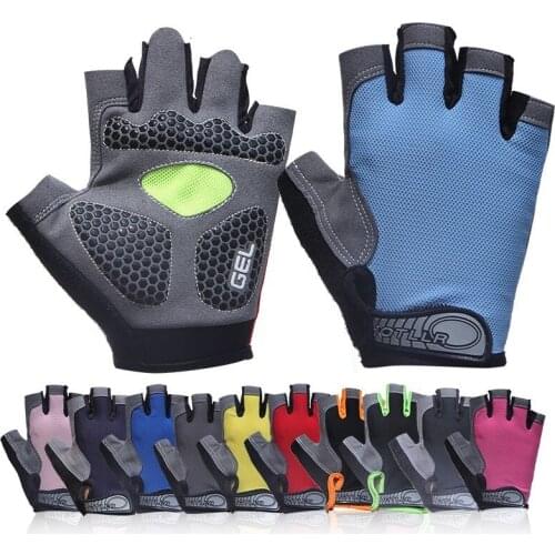 Sports Padded Anti-Slip Gloves Gym Fitness Weight Lifting Body Building Exercise Training Workout Damping Protection Gloves