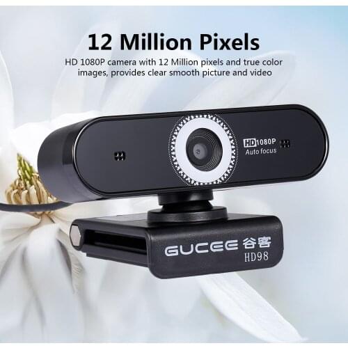 GUCEE Webcam 1080P Webcam auto Focus Computer Camera web camera with microphone Drive-free Camera for Laptop Online Conference