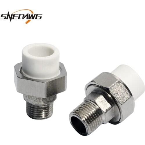 Water PPR Pipe Fitting 20/25/32mm Union Water Supply Pipe Joint 1/2'' 3/4'' 1'' Iron/Copper Connector Pipe Fitting Joint