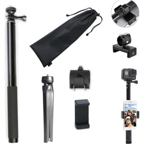 14 - 59 Inch Extendable Selfie Stick Hand Grip Monopod Tripod Mount for Gopro Hero 8 7 6 5 SJCAM/Xiaoyi yi 4K/EKEN Sports Camera