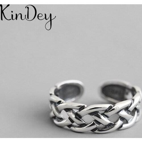 Personality Gothic Vintage Hollow Chains Rings For Women Bridal Wedding Engagement Punk Resizable Antique Rings Rock Jewelry