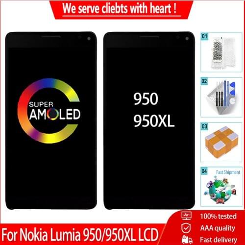 AMOLED For Nokia Lumia 950 950 XL LCD Display With Touch Screen Digitizer Panel Assembly Replacement Parts Free Tools