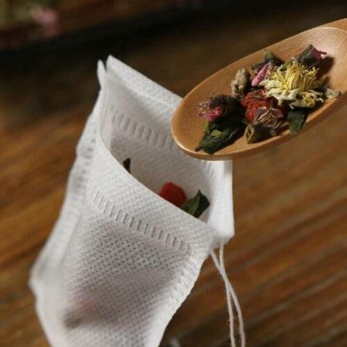100 pieces tea bag bag tea bag infuser with string healing seal 7x9cm sachet filter paper tea bag empty tea bag