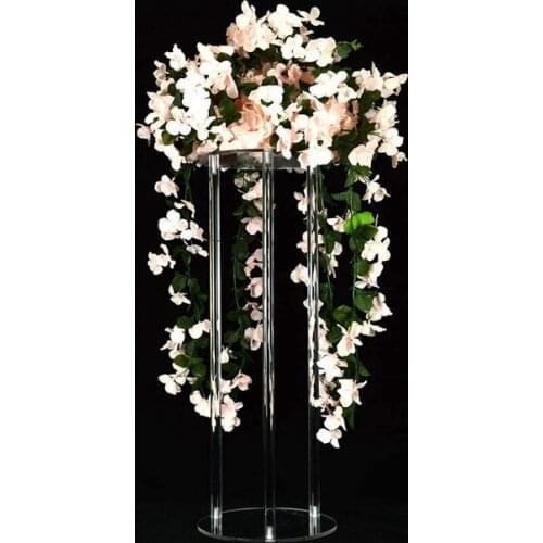 15pcs)80cm Tall Decorative Wedding Columns Pillars Acrylic Clear Wedding Flower Stands Bouquet Decorations Centerpiece Vase