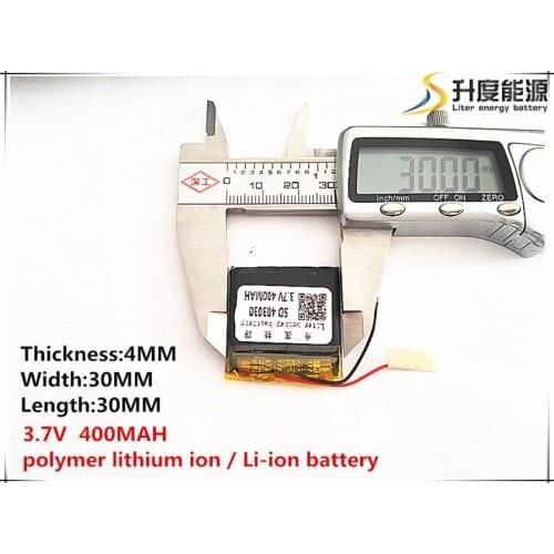 2pcs [SD] 3.7V,400mAH,[403030] Polymer lithium ion / Li-ion battery for TOY,POWER BANK,GPS,mp3,mp4,cell phone,speaker