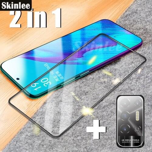 Skinlee 2 in 1 For Tecno Pova 2 Screen Protection Film Tempered Glass Protector Lens Protection Film For Tecno Pova2